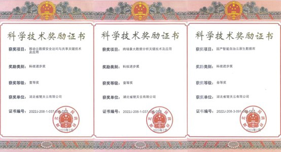 三项科学技术进步奖